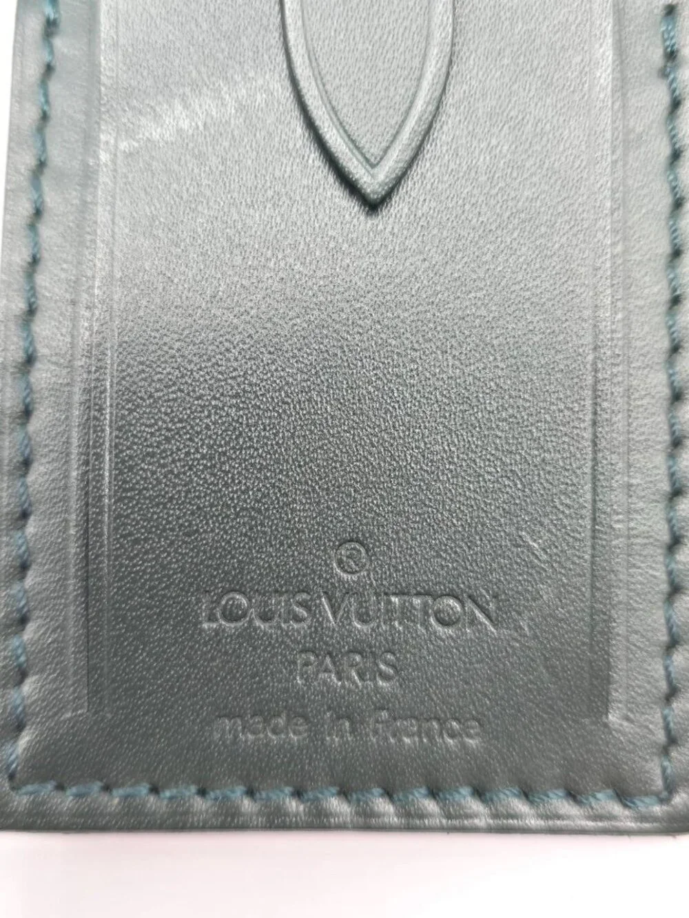 Authentic Louis Vuitton Black Leather Luggage Tag